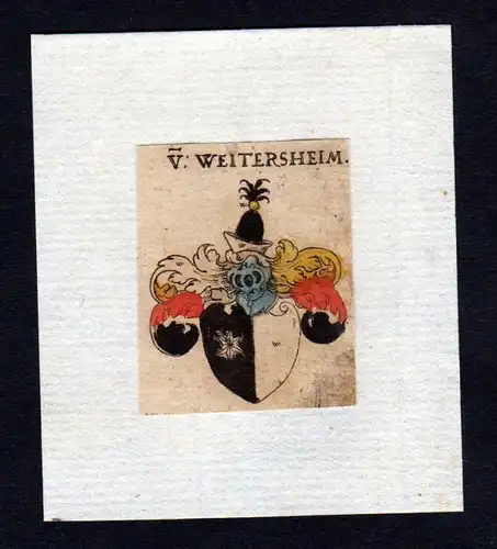 h Weitersheim Wappen coat of arms heraldry Heraldik Kupferstich