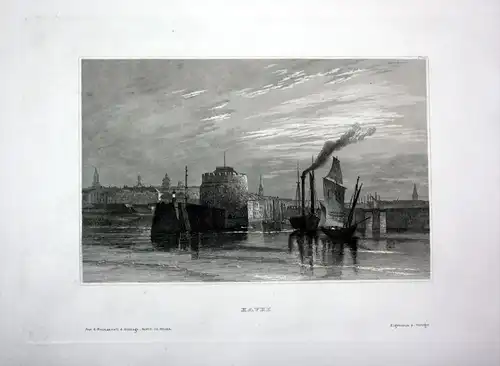 Le Havre Schiffe Seine Maritime Frankreich France gravure