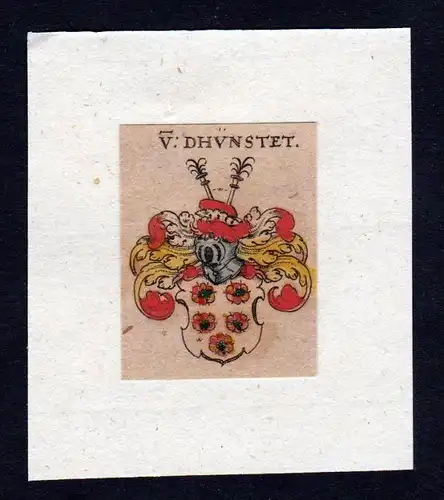 h. Dünnstedt Dhünstedt Wappen coat of arms heraldry Heraldik Kupferstich