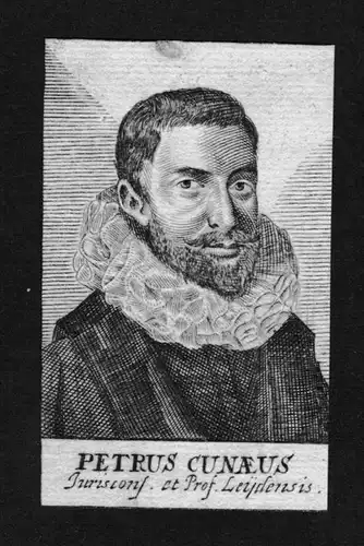 Petrus Cunaeus - Petrus Cunaeus (1586 - 1638) Peter van der Cun Jurist lawyer Kupferstich Portrait