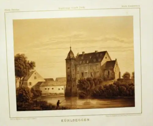 Burg Kühlseggen Weilerswist Kreis Euskirchen Lithographie Duncker Litho