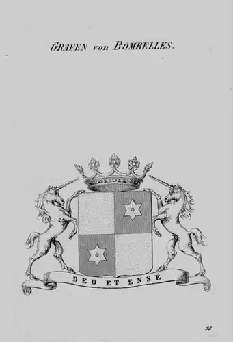 Bombelles Wappen Adel coat of arms heraldry Heraldik crest Kupferstich