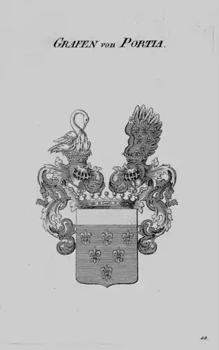 Portia Wappen Adel coat of arms heraldry Heraldik crest Kupferstich