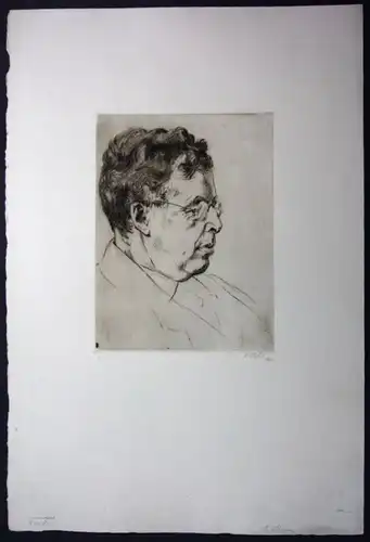 Richard Ehrlich Radierung signiert Portrait