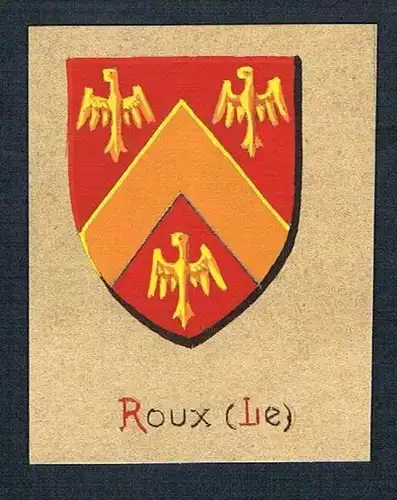 19. / 20. Jh. - Roux Blason Aquarelle Wappen coat of arms Heraldik