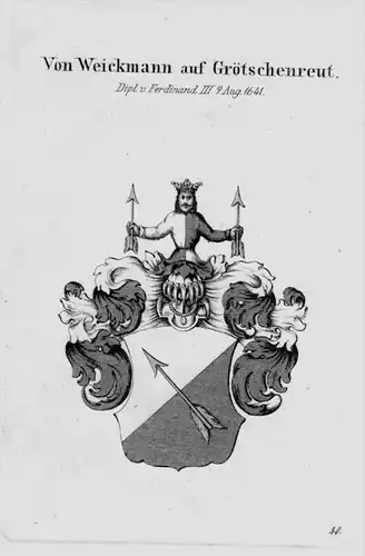 Weickmann Wappen Adel coat of arms heraldry Heraldik crest Kupferstich