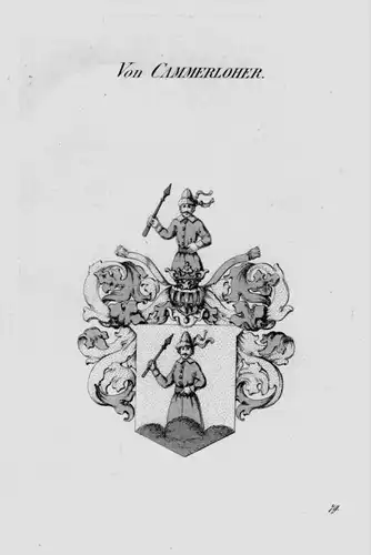 Cammerloher Wappen Adel coat of arms heraldry Heraldik crest Kupferstich