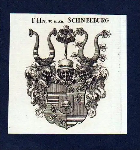 Freiherren von u zu Schneeburg Kupferstich Wappen