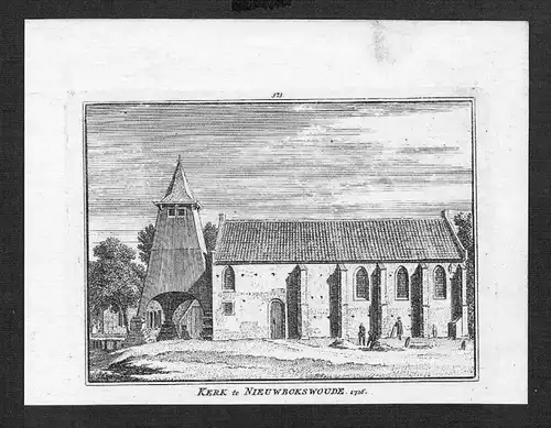 Nieuwe Bokswoude Kirche Kerk Holland Nederland gravure Kupferstich
