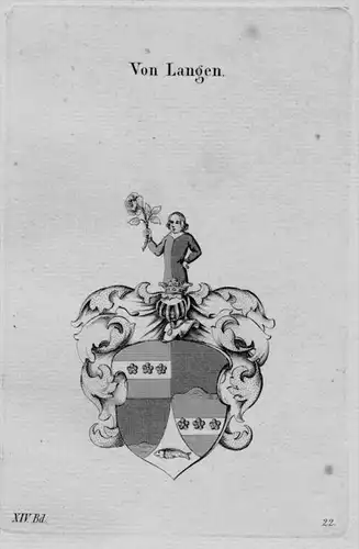 Langen Wappen Adel coat of arms heraldry Haraldik Kupferstich