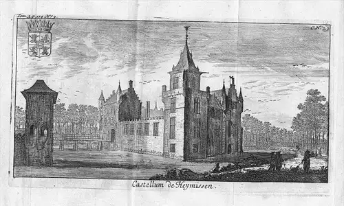 Kasteel Hemiksem Antwerpen Original Kupferstich gravure Belgique Flandern