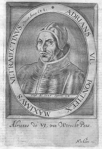 Hadrian VI. Papst Pope Papa Kupferstich Portrait engraving