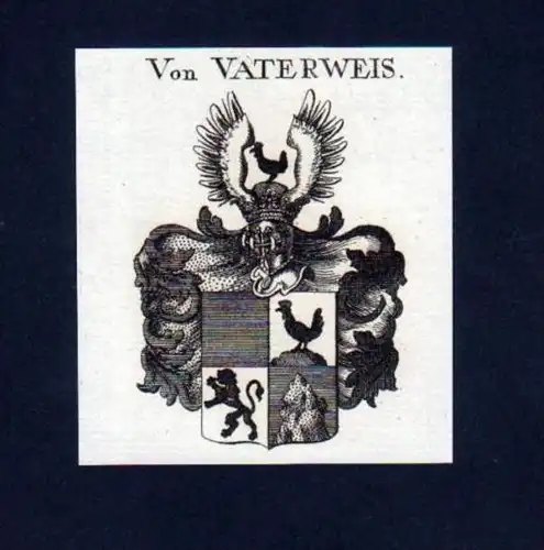 Von Vaterweis Heraldik Kupferstich Wappen