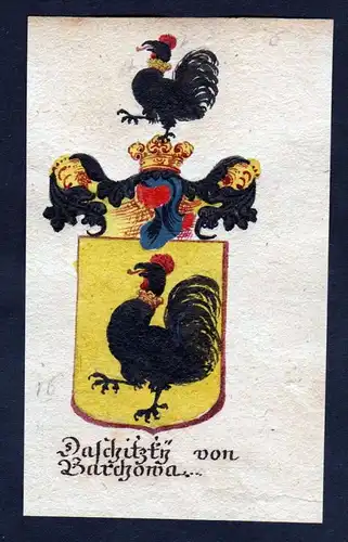Daschitzky von Barchowa Böhmen Wappen coat of arms Manuskript