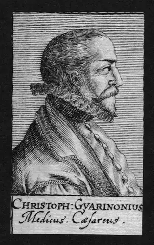 Christoph Guarinonius Arzt doctor Italien Italy Kupferstich Portrait