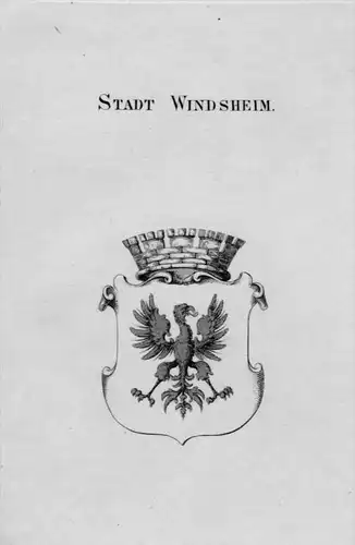 Stadt Windsheim Wappen Adel coat of arms heraldry Heraldik Kupferstich