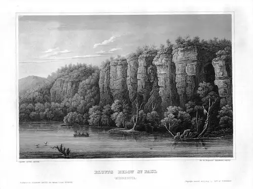 Bluffs Below St. Paul Minnesota USA Amerika Original  engraving