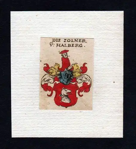h. Zolner von Halberg Wappen coat of arms heraldry Heraldik Kupferstich