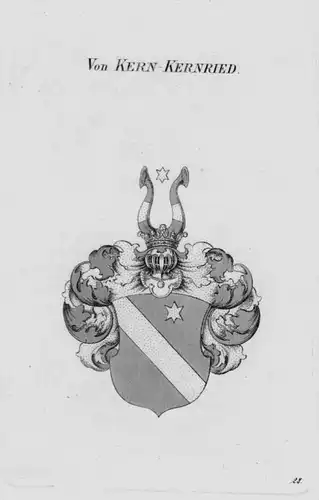 Kern Kernried Wappen Adel coat of arms heraldry Heraldik Kupferstich