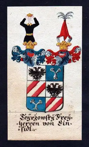 Terzowitz Freiherren von Einsiedel Böhmen Wappen coat of arms Manuskript