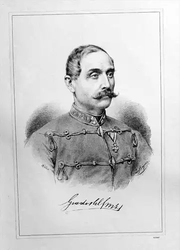 Julius Freiherr von Gradwohl Portrait Litho Lithographie lithograph