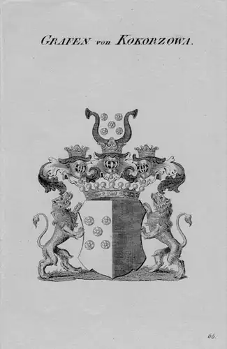 Kokorzowa Wappen Adel coat of arms heraldry Heraldik crest Kupferstich