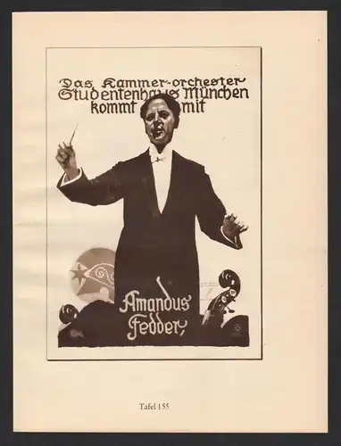Ludwig Hohlwein Reklame Werbung Plakat Orchester Chesterfield Zigaretten