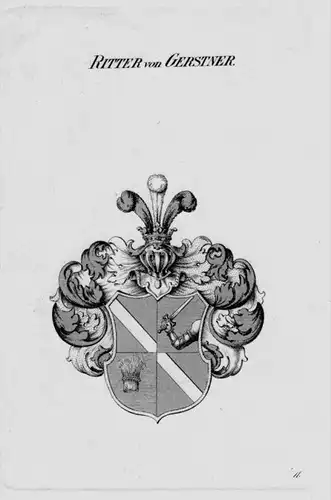 Gerstner Wappen Adel coat of arms heraldry Heraldik crest Kupferstich