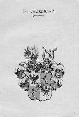 Schelhass Wappen Adel coat of arms heraldry Heraldik crest Kupferstich