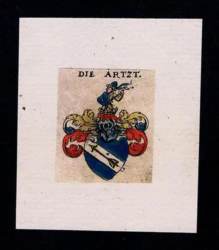 . - von Artzt Wappen Adel coat of arms heraldry Heraldik  Kupferstich