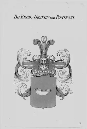 Poninski Wappen Adel coat of arms heraldry Heraldik crest Kupferstich