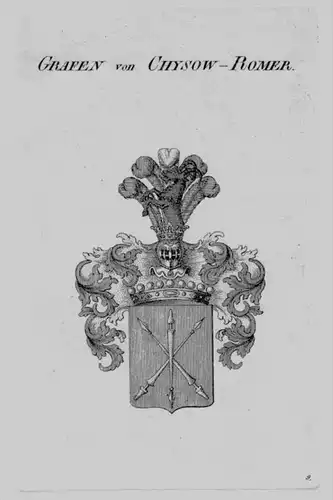 Chysow-Romer Wappen Adel coat of arms heraldry Heraldik crest Kupferstich