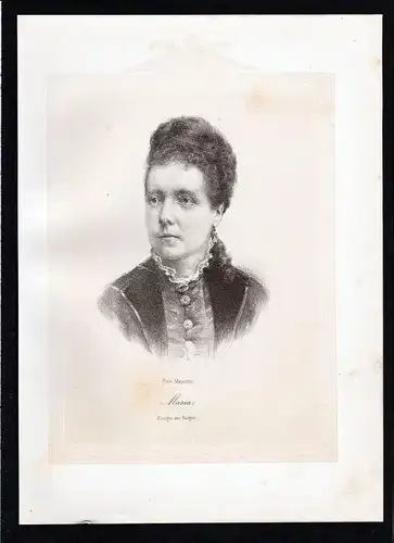 Marie Henriette von Österreich Habsburg Königin der Belgier Lithographie