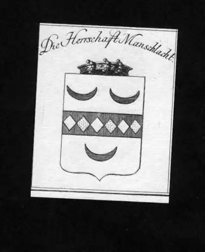 Herrschaft Manschlacht Kupferstich Wappen