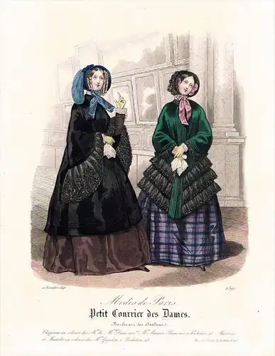 Biedermeier Mode Kupferstich victorian fashion  etching Paris