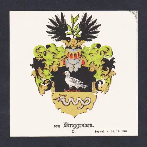 . von Dinggraben Wappen Heraldik coat of arms heraldry Litho