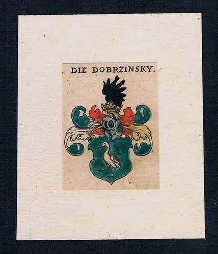 . die Dobrzinsky Wappen coat of arms heraldry Heraldik Kupferstich