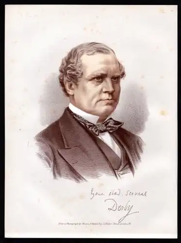 Edward Stanley (1826-1893) Politiker - Lithographie Portrait