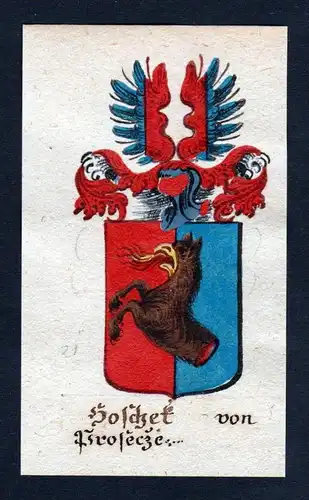 Hoschek von Prosecze Böhmen Wappen coat of arms Manuskript