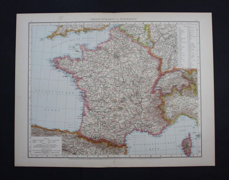 Paris Lyon Besancon Reims Frankreich France Karte Map Lithographie Nr Oldthing Sonstige Grafik Plakate