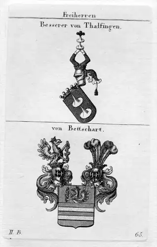 Besserer Thalfingen Bettschart Wappen coat of arms heraldry Kupferstich