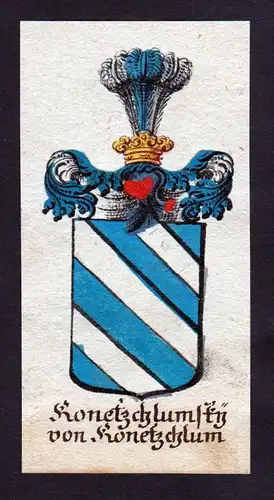 Konetzchlumsky von Konetzchlum Böhmen Wappen coat of arms Manuskript