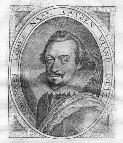 Johann III + Adolf v Nassau Kupferstich Portrait engraving