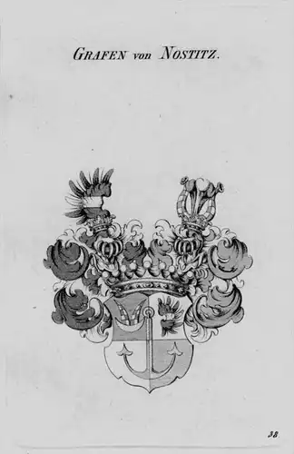 Nostitz Wappen Adel coat of arms heraldry Heraldik crest Kupferstich