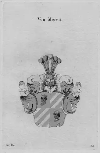 Morett Wappen Adel coat of arms heraldry Haraldik Kupferstich