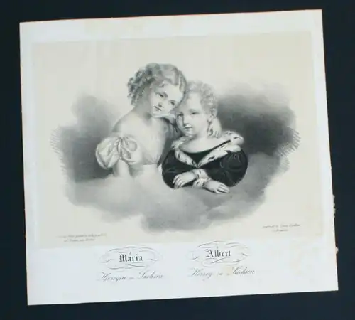 Maria. Herzogin von Sachsen / Albert. Herzog von  Albert von Sachsen (1828 - 1902) König / Maria Augusta von