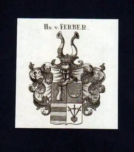 Herren v. Ferber Heraldik Kupferstich Wappen Heraldik coat of arms