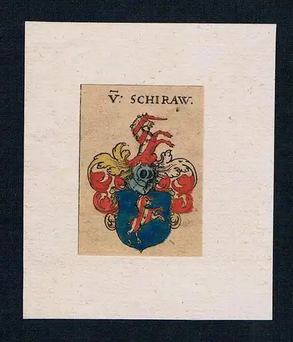 . von Schiraw Wappen coat of arms heraldry Heraldik Kupferstich