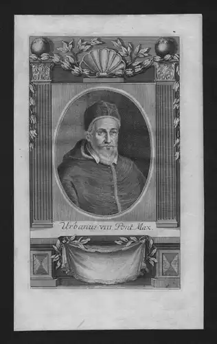Urban VIII Maffeo Barberini Papst pope papa Kupferstich Portrait