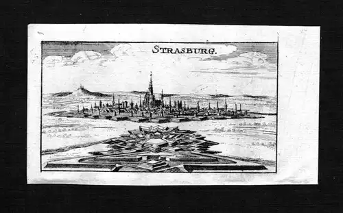 Strassburg Strasbourg Gesamtansicht Frankreich gravure Kupferstich Riegel